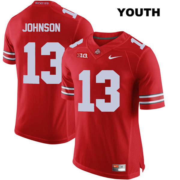 Ohio State Buckeyes Youth Tyreke Johnson #13 Red Authentic Nike College NCAA Stitched Football Jersey WV19U68GL